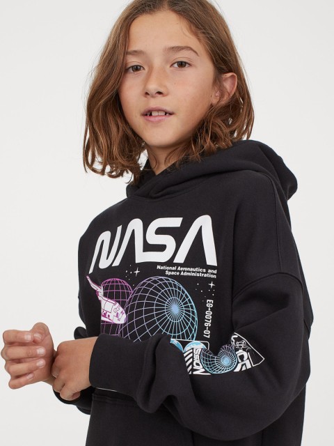 

H&M Boys Black & White NASA Printed Hoodie