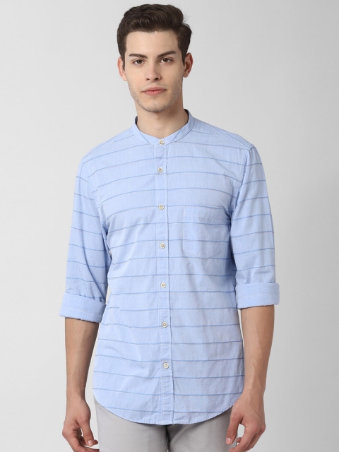 

Peter England Casuals Men Blue Regular Fit Striped Casual Shirt
