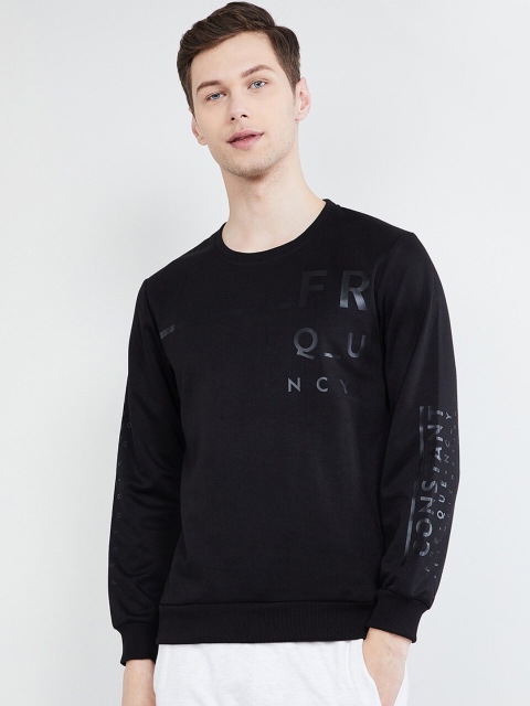 

max Men Black Printed Sweatshirt