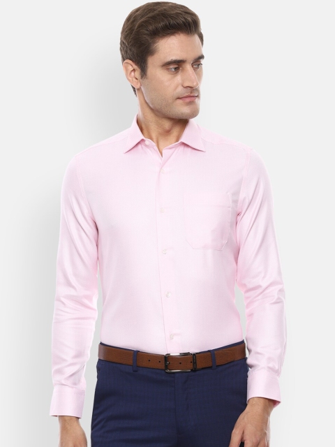

Louis Philippe Men Pink Slim Fit Self Design Formal Shirt