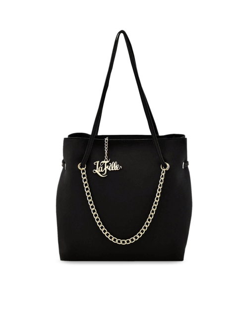 

LaFille Black Solid Handheld Bag