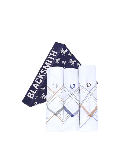 

Blacksmith Men Pack Of 6 White solid Handkerchief Accessory Gift Set