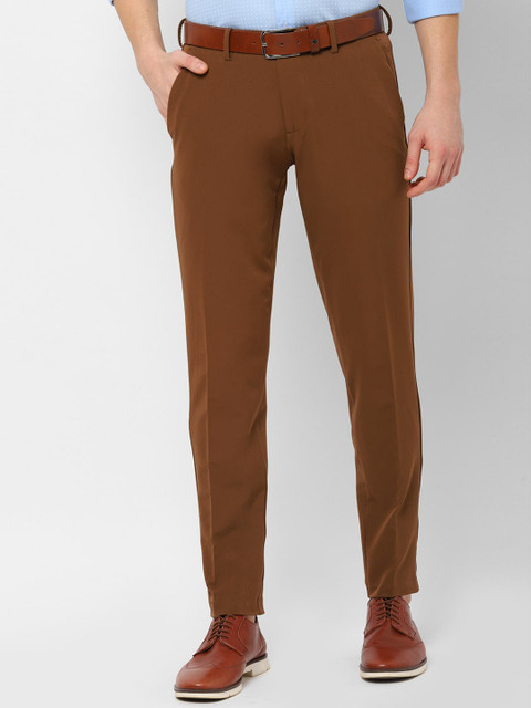 

Allen Solly Men Brown Slim Fit Solid Formal Trousers
