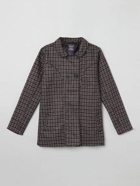 

max Girls Black Checked Tailored Jacket