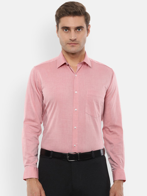 

Van Heusen Men Pink Slim Fit Solid Formal Shirt