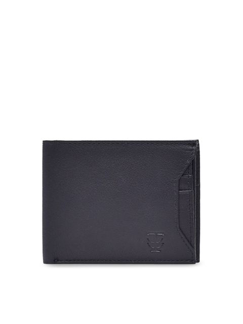 

TRENDERS Men Black Solid Leather Two Fold Wallet