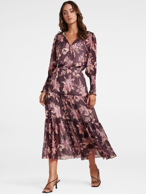 

Forever New Women Purple & Pink Floral Printed Fit and Flare Dress
