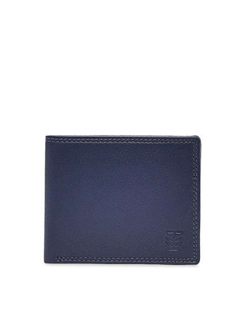 

TRENDERS Men Navy Blue Solid Two Fold Wallet