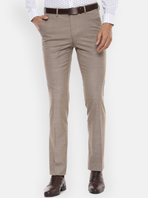 

Van Heusen Men Beige Slim Fit Solid Formal Trousers
