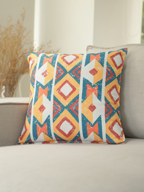 

BLUE BOAT Multicoloured Set of Single Geometric Square Cushion Covers, Multi