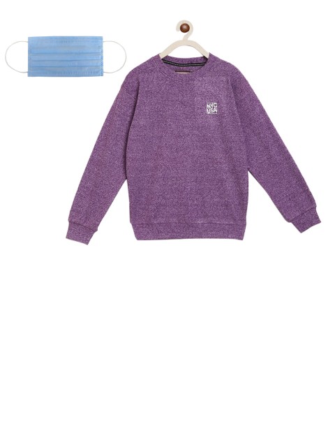 

Lil Tomatoes Boys Purple Solid Sweatshirt