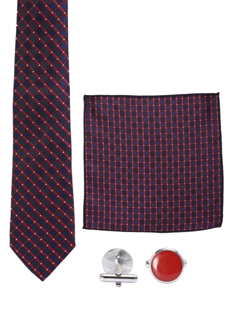 

MANQ Men Blue & Red Checked Accessory Gift Set