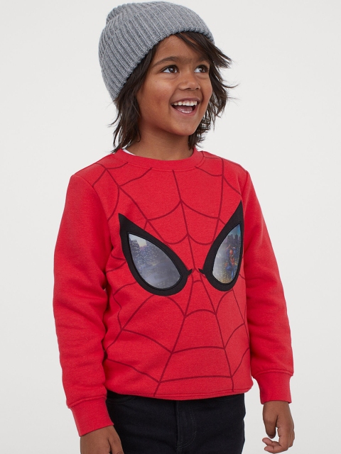 

H&M Boys Red Spiderman Appliqued Sweatshirt