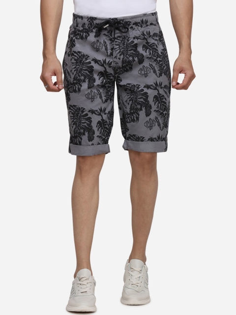 

JADE BLUE Men Grey Printed Regular Fit Regular Shorts