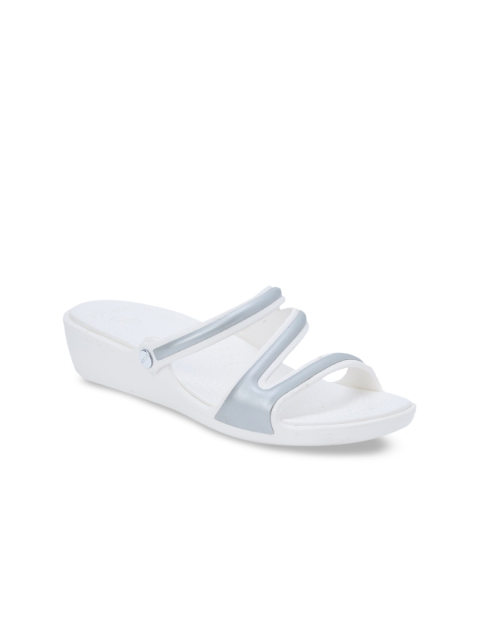 

Crocs Patricia Women Silver-Toned Solid Heels