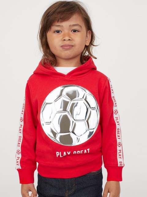 

H&M Boys Red Metallic-Motif Hoodie