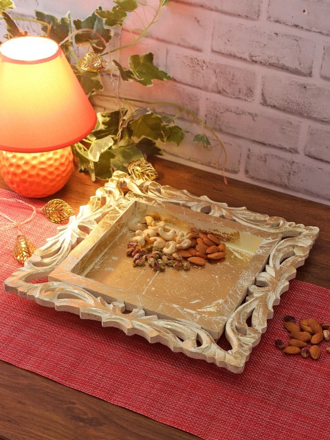 

Aapno Rajasthan Wooden Cream Color Tray