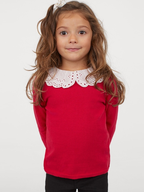 

H&M Girls Red Collared Jumper