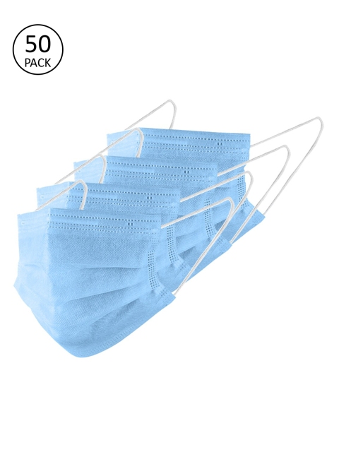 

LONDON FASHION hob Unisex Pack Of 50 3-Ply Ultrasonic Disposable Masks, Blue