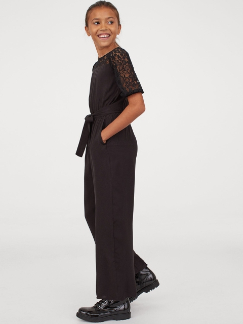 

H&M Girls Black Lace-Detail Jumpsuit