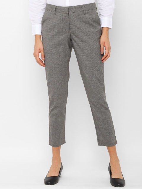 

Allen Solly Woman Women Grey Slim Fit Self Design Formal Trousers