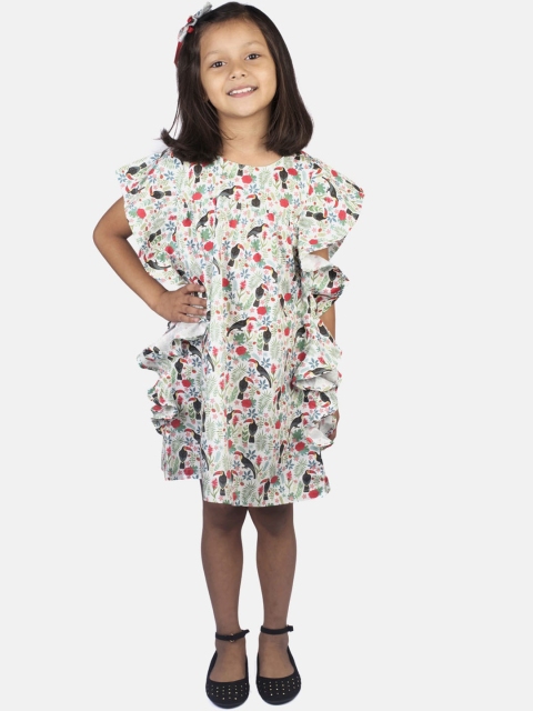 

RIBBON CANDY Girls White Printed A-Line Dress