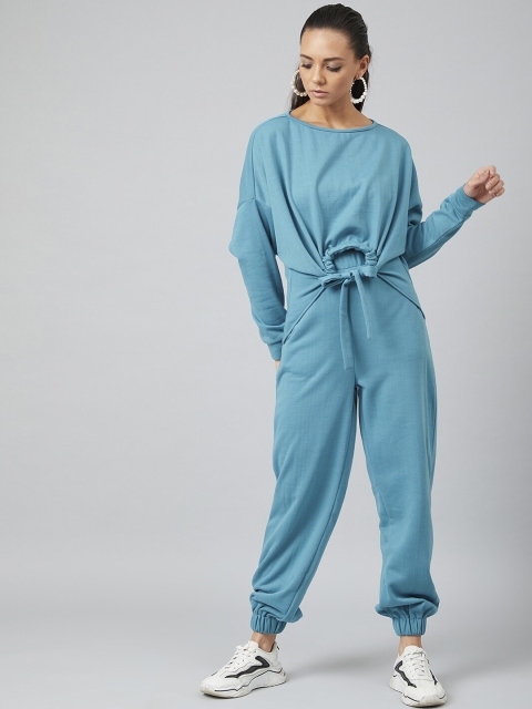 

Athena Women Blue Solid Top with Trousers