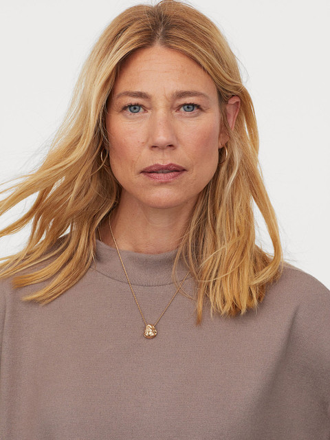 

H&M Women Taupe Turtleneck Top