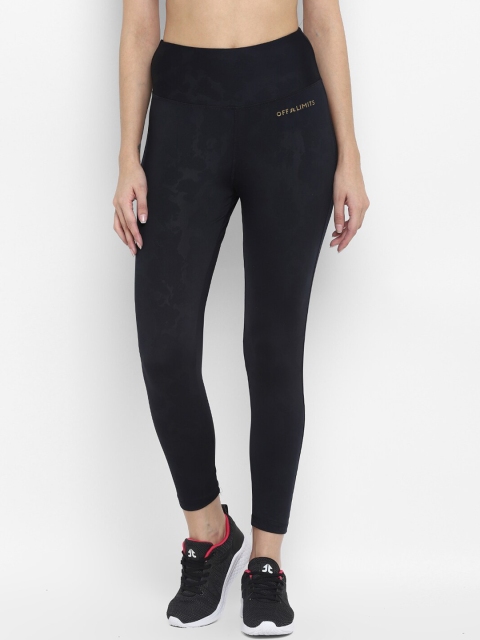 

OFF LIMITS Women Navy Blue Solid Tights