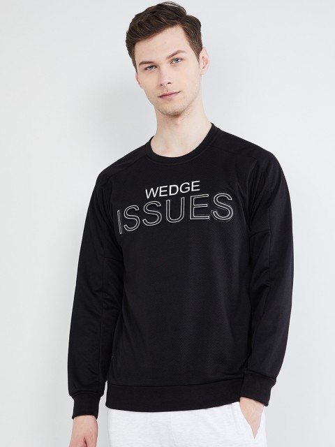 

max Men Black Printed Sweatshirt
