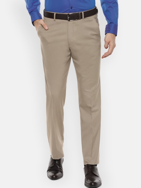 

Van Heusen Men Beige Regular Fit Self Design Formal Trousers