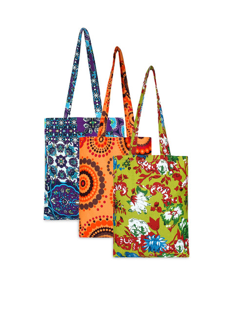 

Anekaant Multicoloured Pack of 3 Printed Tote Bag, Multi