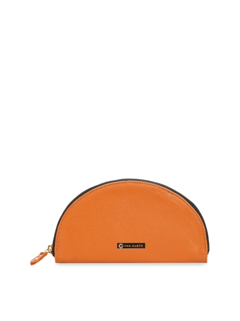 

THE GUSTO Women Tan Brown Solid Zip Around Wallet