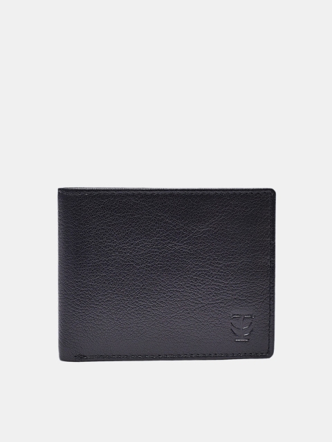 

TRENDERS Men Black Solid Leather Two Fold Wallet