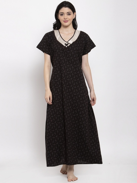 

Secret Wish Black Printed Nightdress