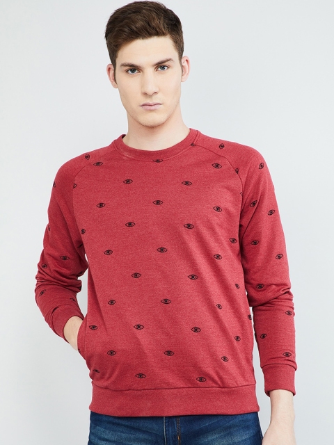 

max Men Red Printed Sweatshirt