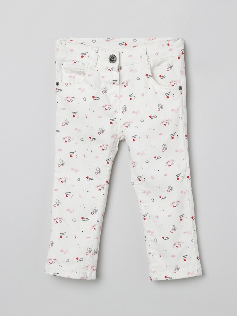 

max Girls White Regular Fit Mid-Rise Jeans