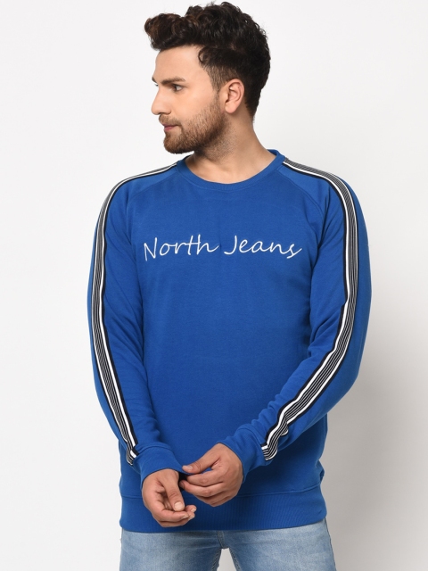 

98 Degree North Men Blue Solid Sweatshirt