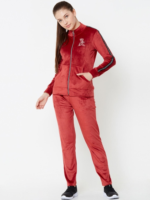 

Sweet Dreams Women Red Solid Tracksuit