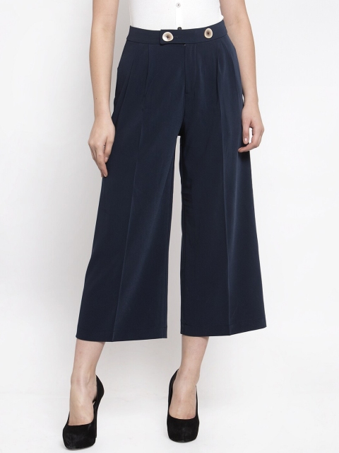 

Global Republic Women Navy Blue Regular Fit Solid Culottes