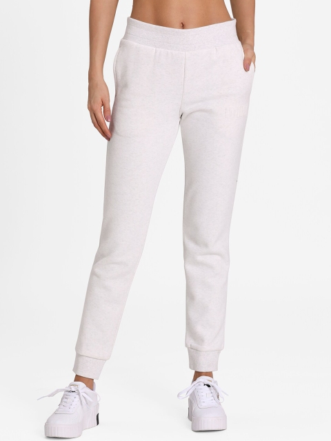 

Puma Women White Solid Modern Basics Straight Fit Joggers