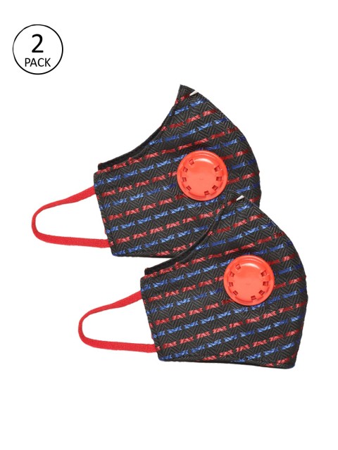 

LUXURAZI Men Pack of 2 Pcs 5Ply Protective Outdoor Masks With Valve, Blue