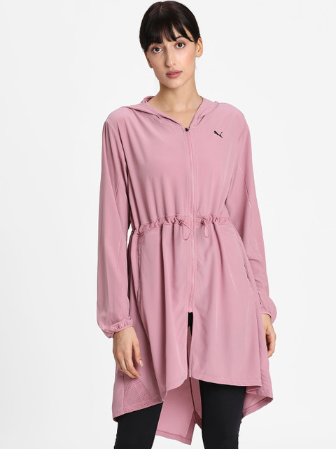 

Puma Women Pink Striped Open Front dryCELL Jacket