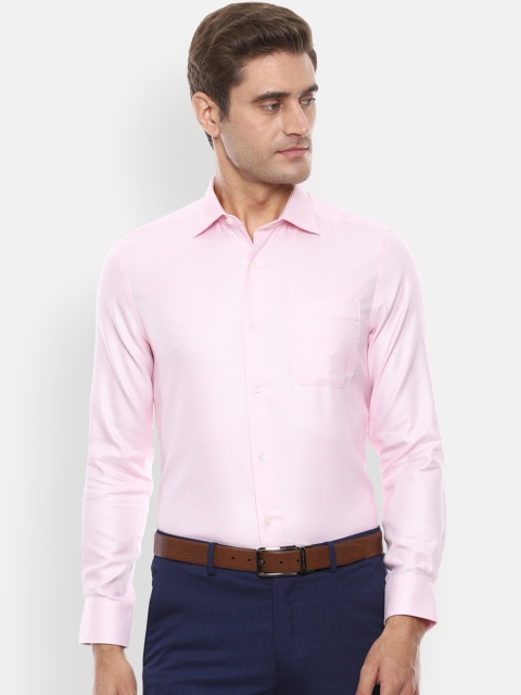

Louis Philippe Men Pink Slim Fit Self Design Formal Shirt