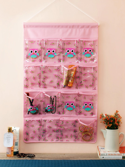 

Cortina Pink & Green Printed Multi-Utility Wall Hanging Organiser