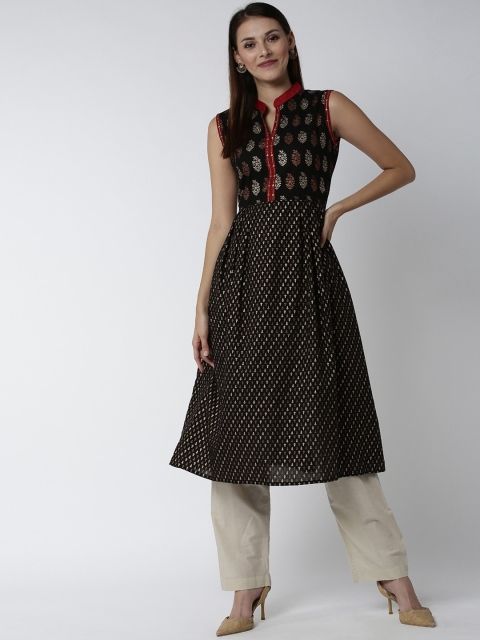 

Soch Women Black Printed A-Line Kurta