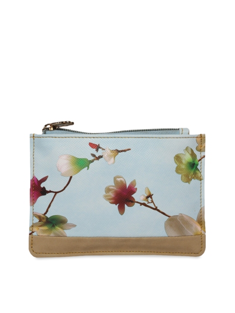 

Butterflies Women Blue & Pink Floral Printed Zip Around Wallet