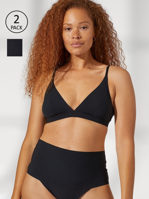 

H&M Women Black 2-pack Brazilian Briefs 0914990001