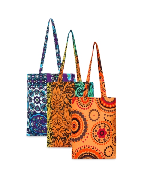 

Anekaant Pack of 3 Printed Tote Bags, Blue