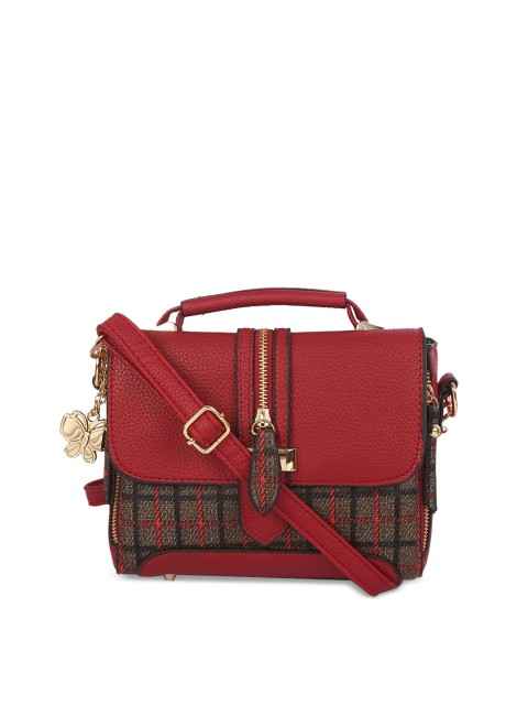 

Butterflies Red Checked Sling Bag
